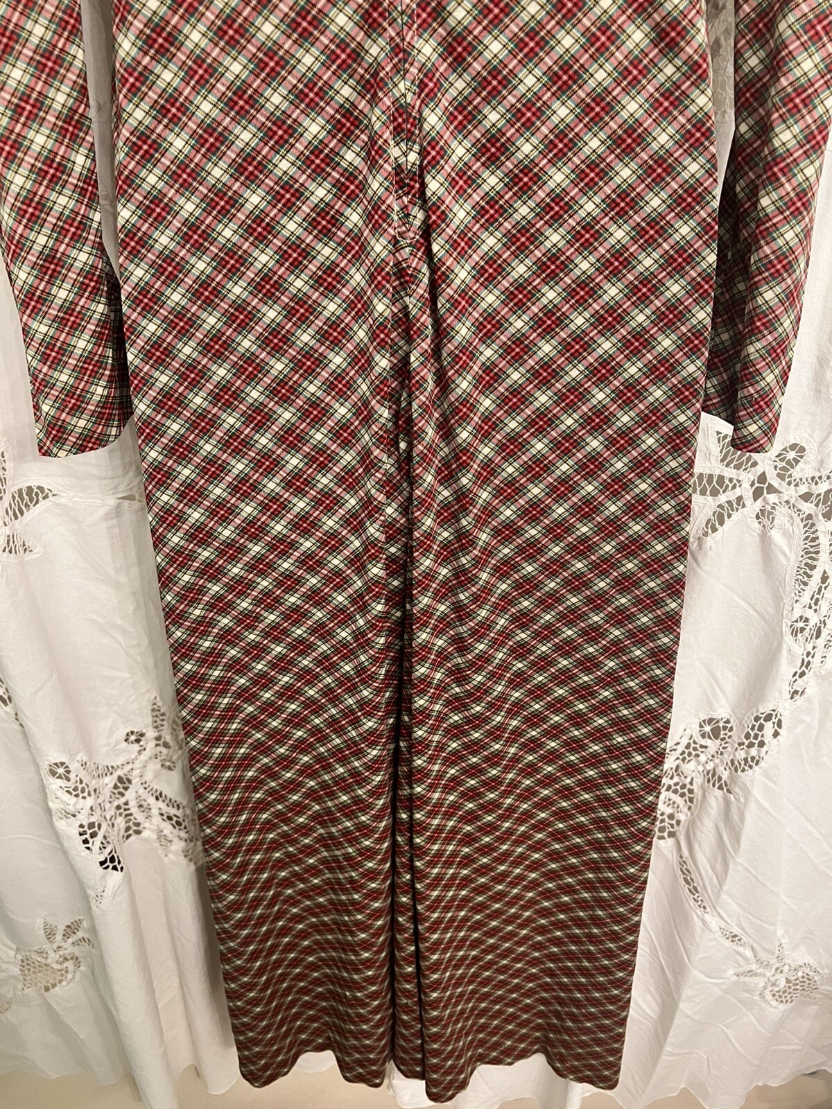 VTG 70s Corky & Craig Tartan Plaid Maxi Dress Westwood Vibes! Filigree Key Hole