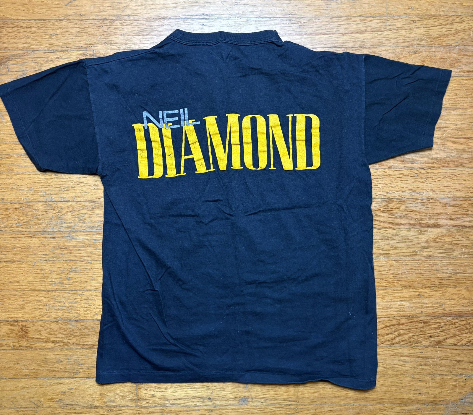 Vintage 80s Single Stitch T-Shirt Neil Diamond Sz M Black