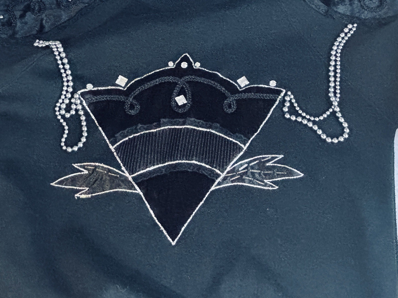 VTG 90s MARCY’ N ME Appliqué Unique Sweatshirt Pullover Artsy BLACK Sz LARGE