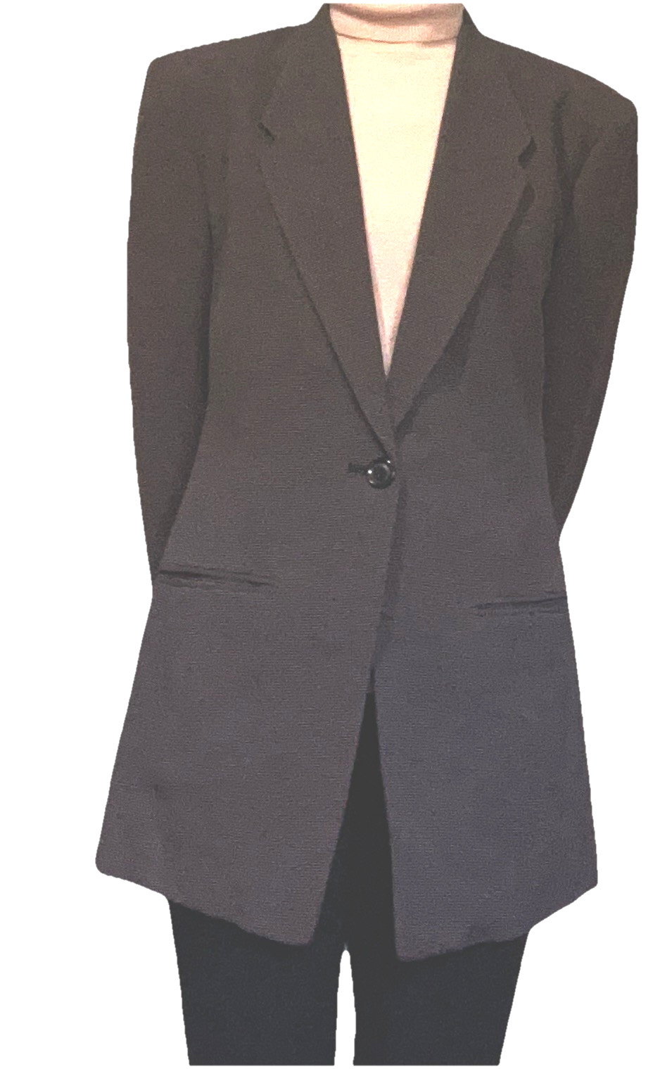 90s Ann Taylor Oversized Blazer Shoulder Pads Rayon Blend Purple Beige Dots Sz 2