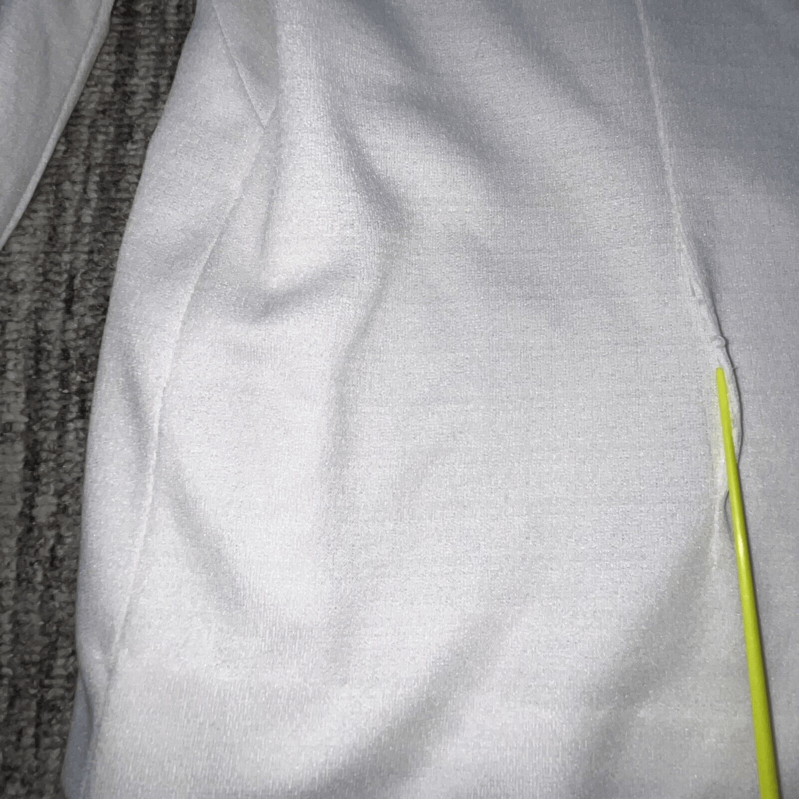 VTG Women’s Size 14 White Shirt Mod 1960s Office Crepe Long Cuffs Costume Flaws