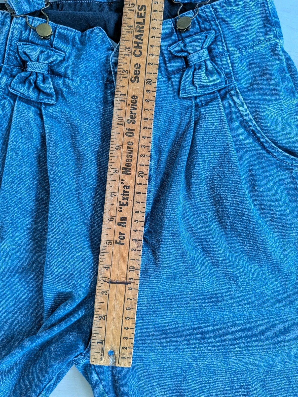 Vintage Avon Fashion Denim Shortalls 80s Overalls Romper Junior Sz 11/12 Cotton