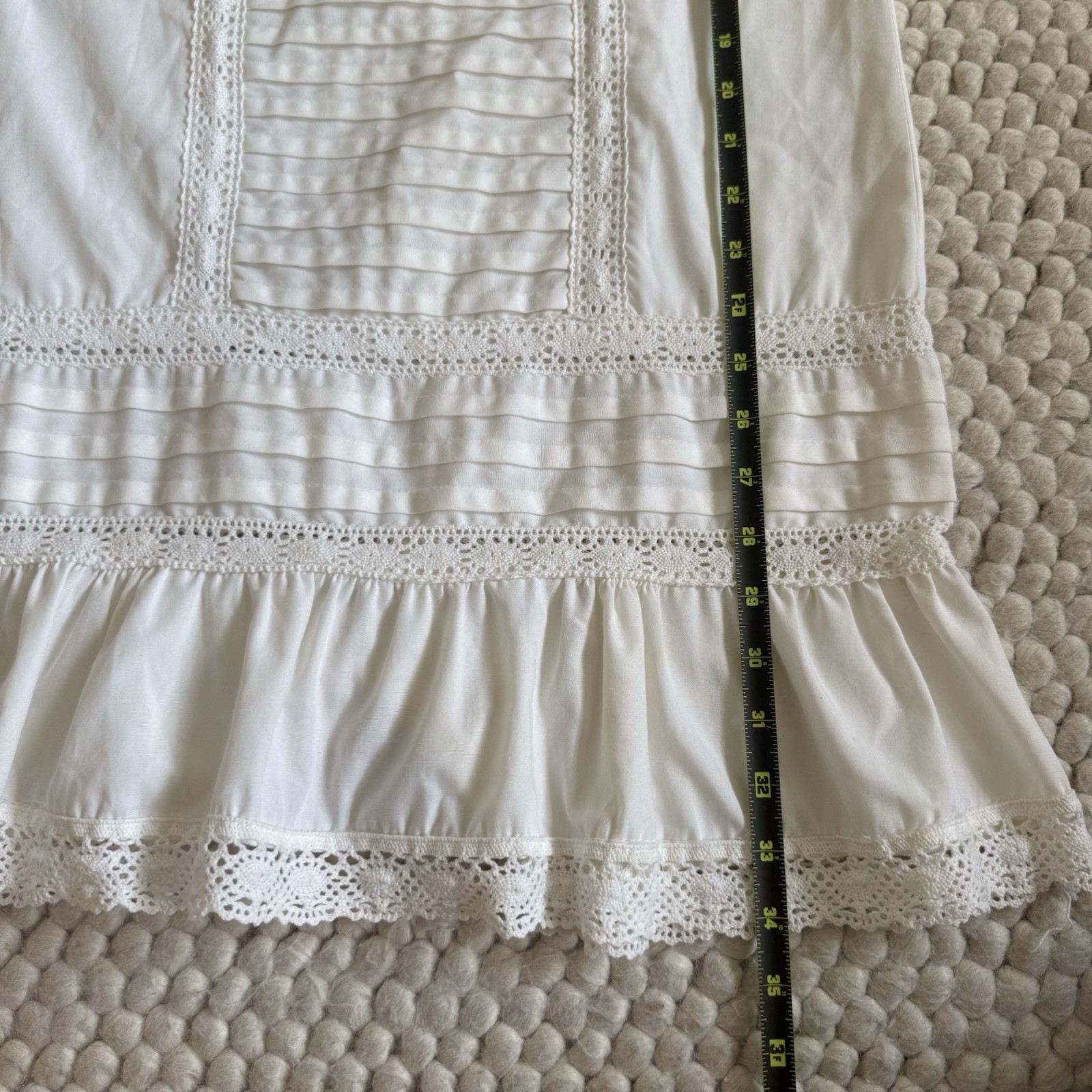 Vintage Cottagecore Windward Shop Montauk Ivory Prairie Dress M Lace Pintuck