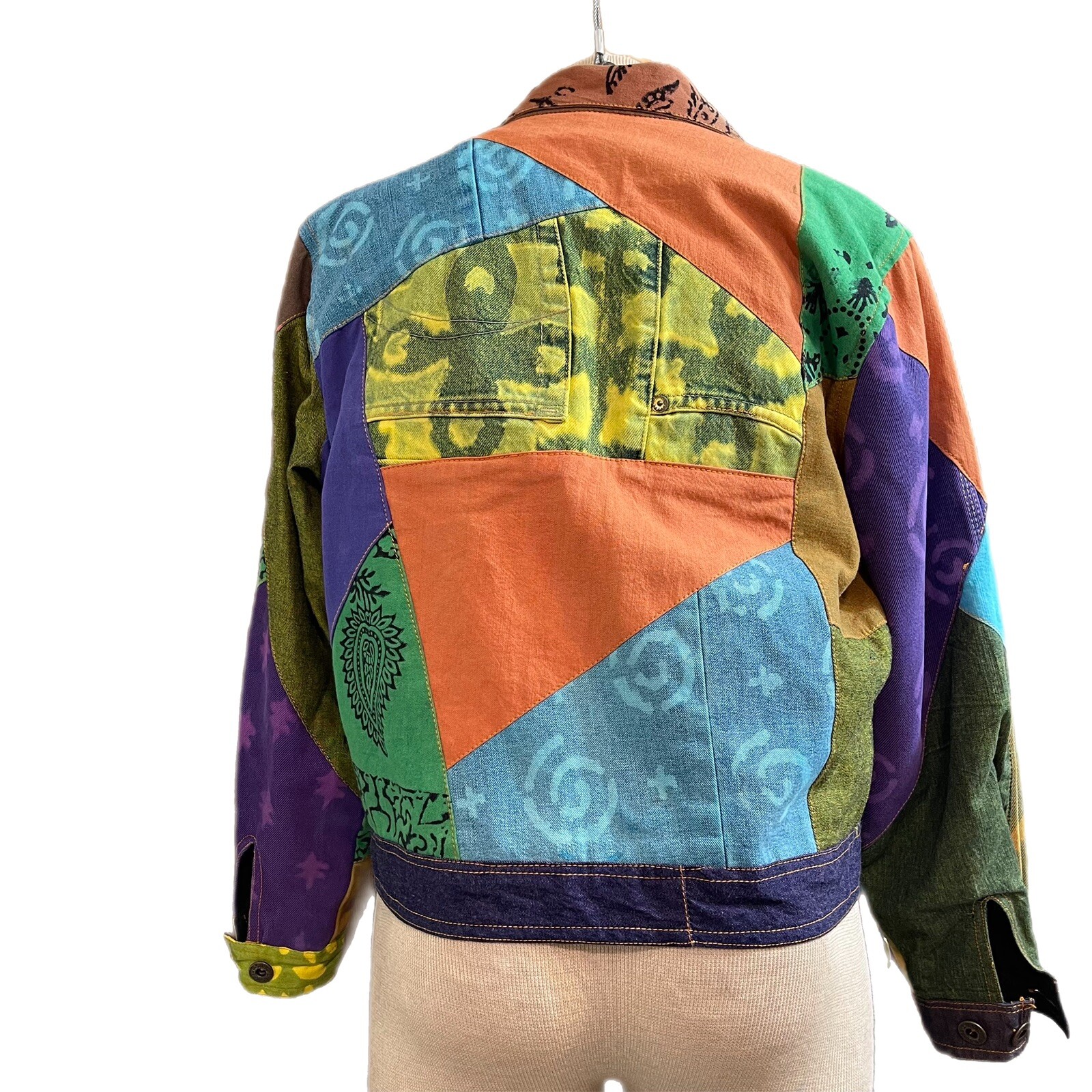 Sacred Threads Women’s Hippie Retro Boho Patcheork Jacket Size Small