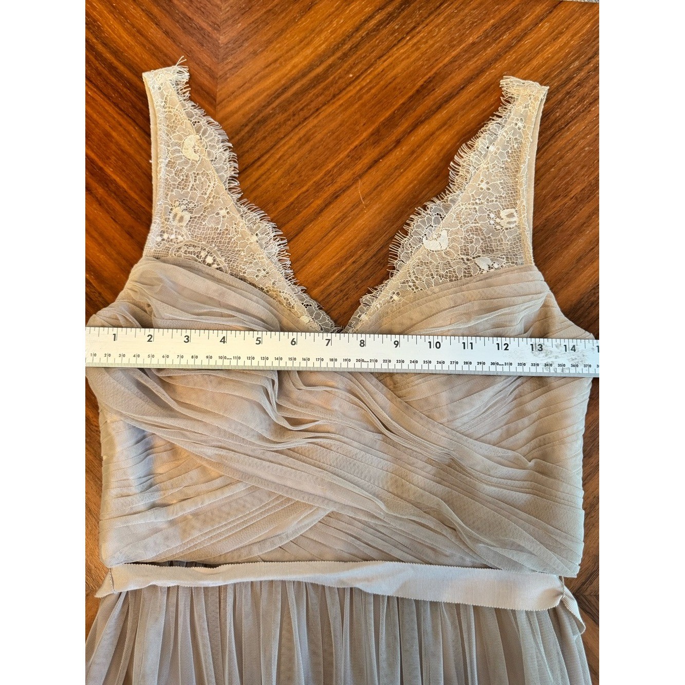 Blush Tulle Lace Maxi Gown Bridesmaid Formal Dress Size 4.