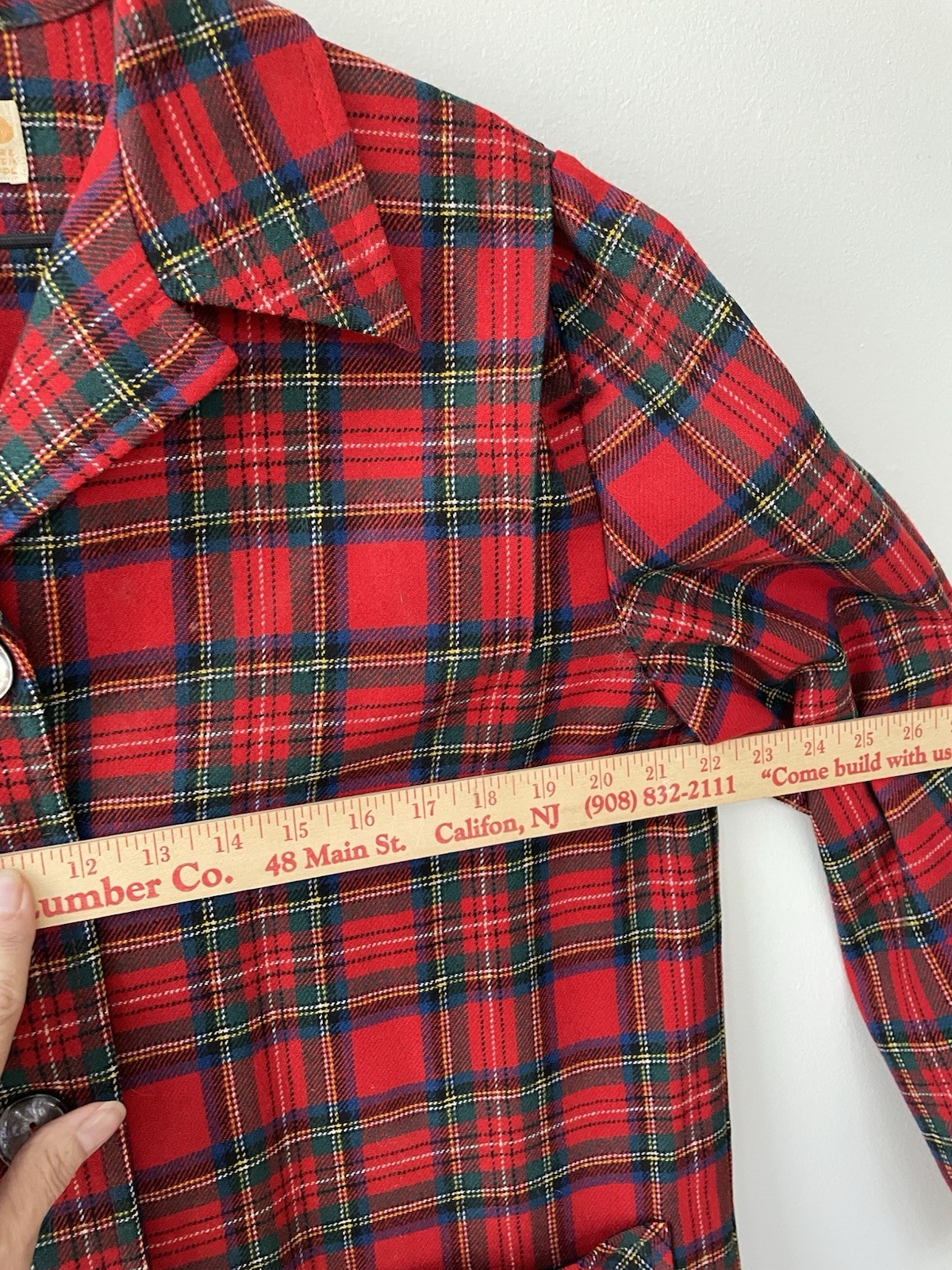 VTG 60s PENDLETON Jacket Shirt Shacket Women L 16 Wool 49er Red Tartan Plaid