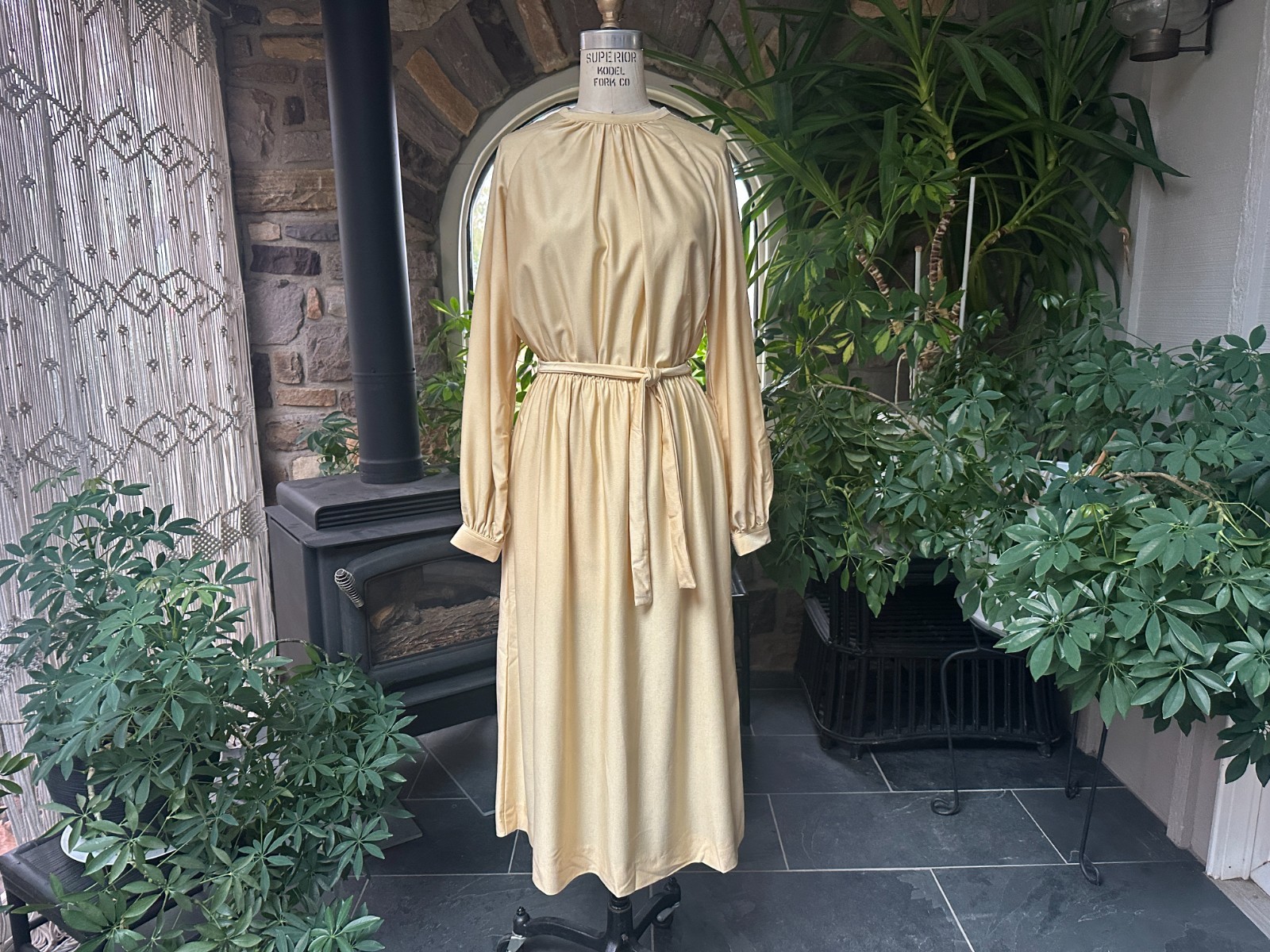 Vintage 1970s Flowing Buttery Ivory Quiana Knit Dress Schrader Sport New York