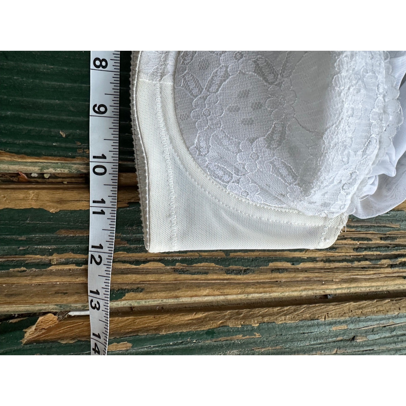 Gelmart White Lace Halter Bra Underwire Chiffon Tie 36C Vtg ride wedding