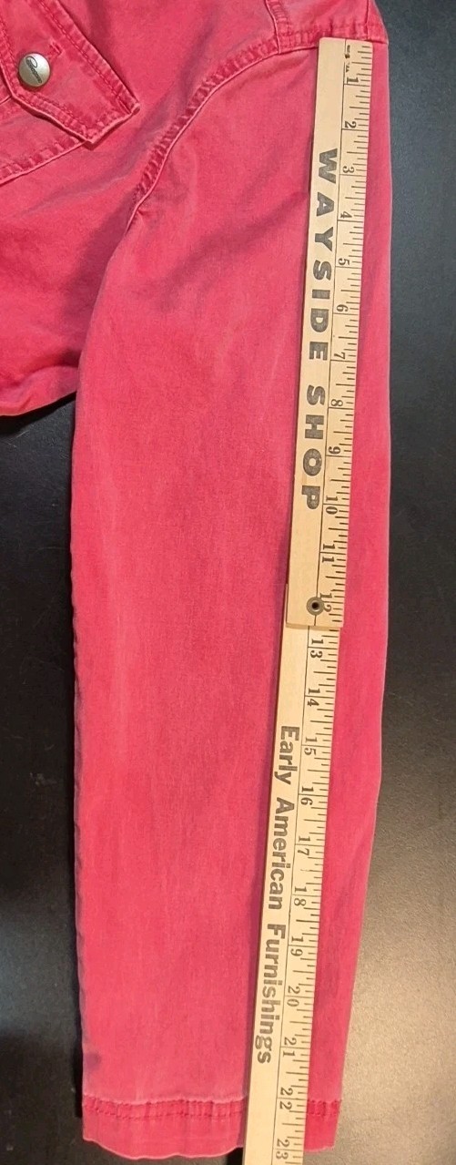 90’s 2pc Cappagallo Red Denim Jacket sz Lrg & Pants sz Med Women’s Pkts VTG