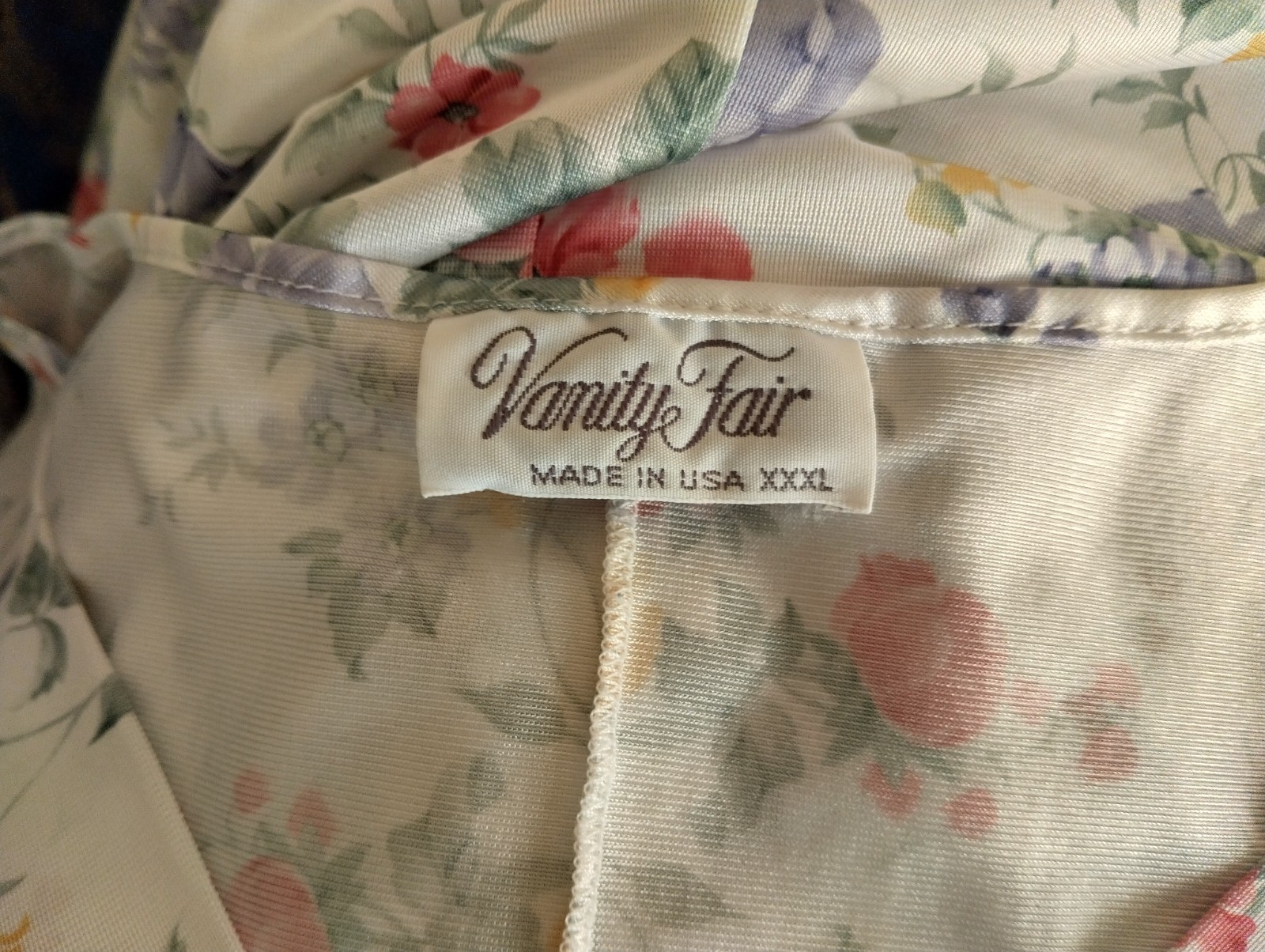 Vintage Vanity Fair Floral Nightgown XXXL 3X Romantic Sleeveless 100% Polyester