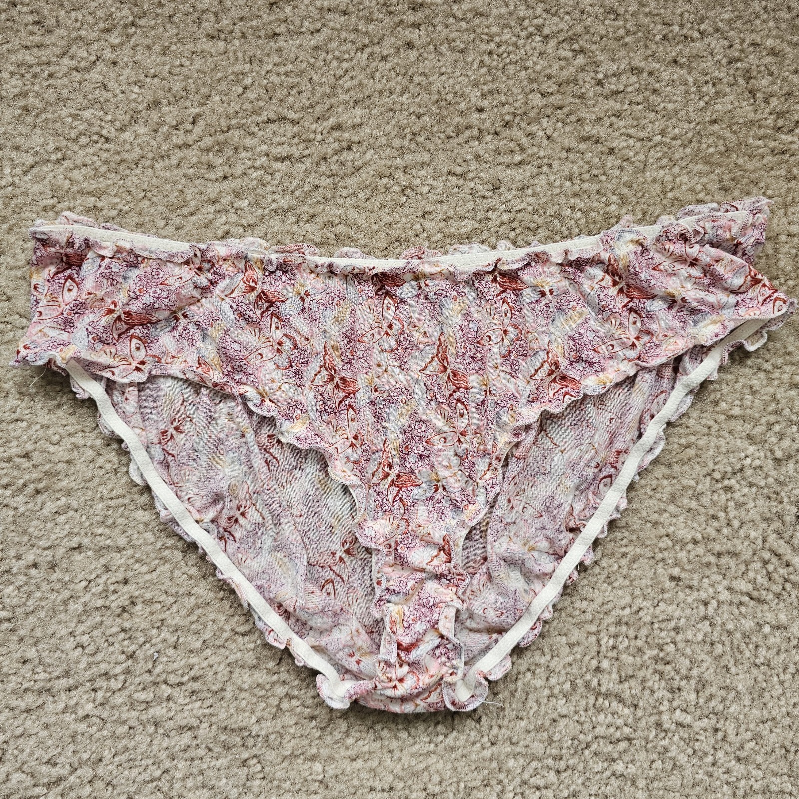 Victorias Secret 2009 y2k shirred butterfly bikini sheer modal size large