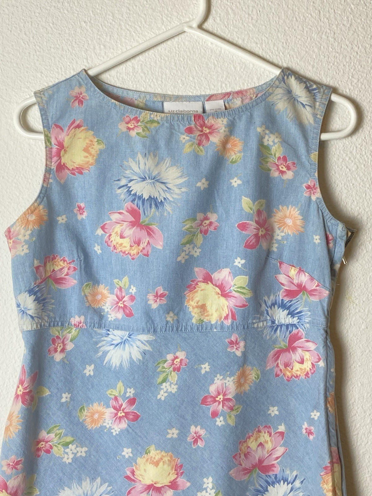 Vintage 90’s Y2K Liz Claiborne Women’s denim Floral dress Size P/8