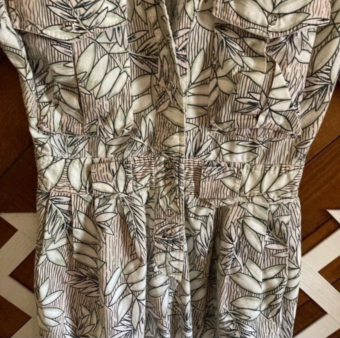 Vintage Marissa 1990s tropical leaf jumpsuit size 7