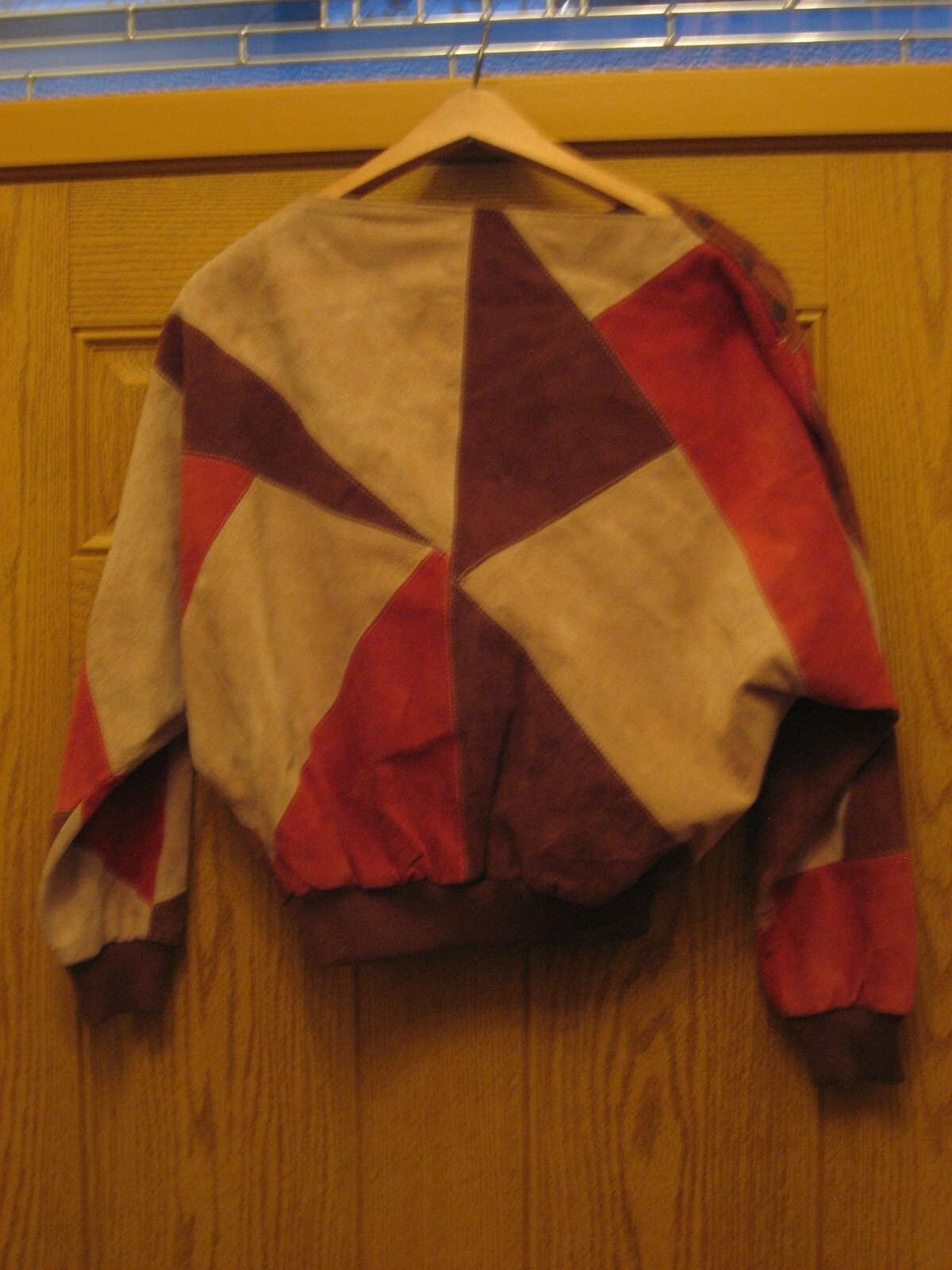 Vtg Montgomery Wards The Tannery Patchwork Suede Ladies Pullover Jacket Sz 11/12