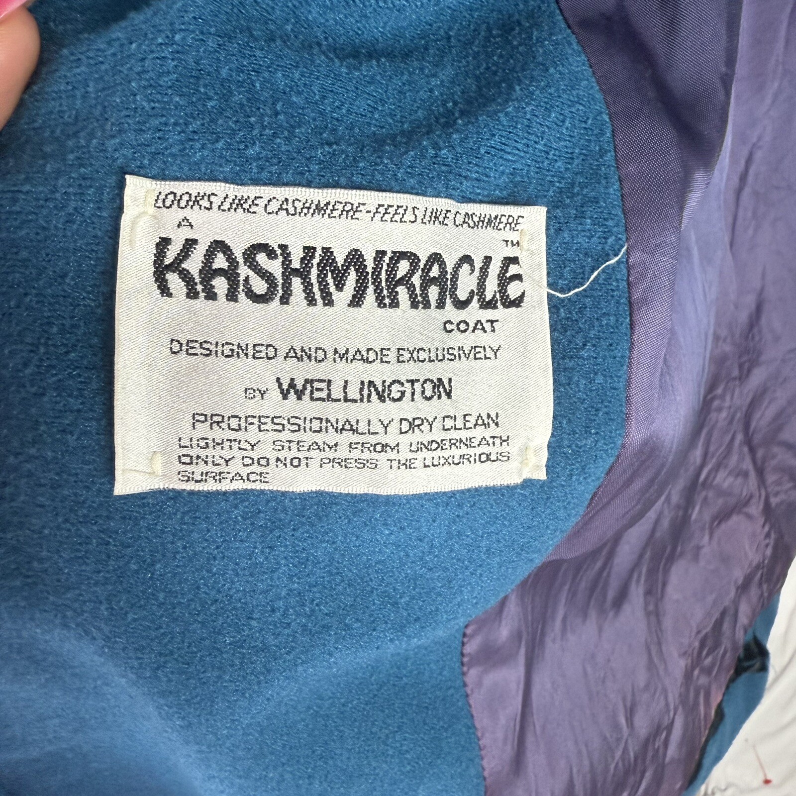 Vintage Kashmiracle by Wellington Made in USA Teal Long Coat 80’s Retro