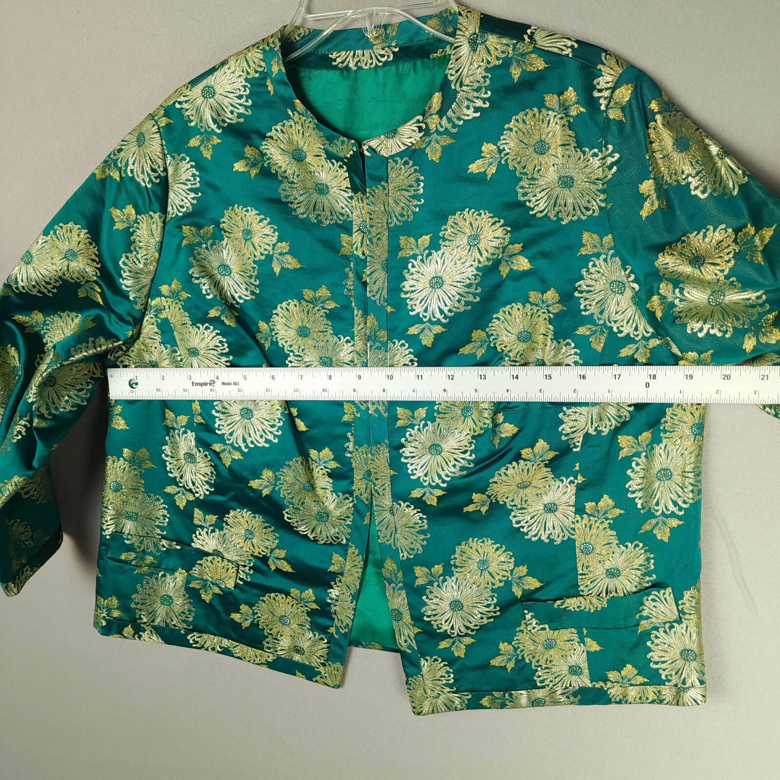 Ying Tai Ltd Green/Gold Chinese Floral Dress w/Jacket – Small