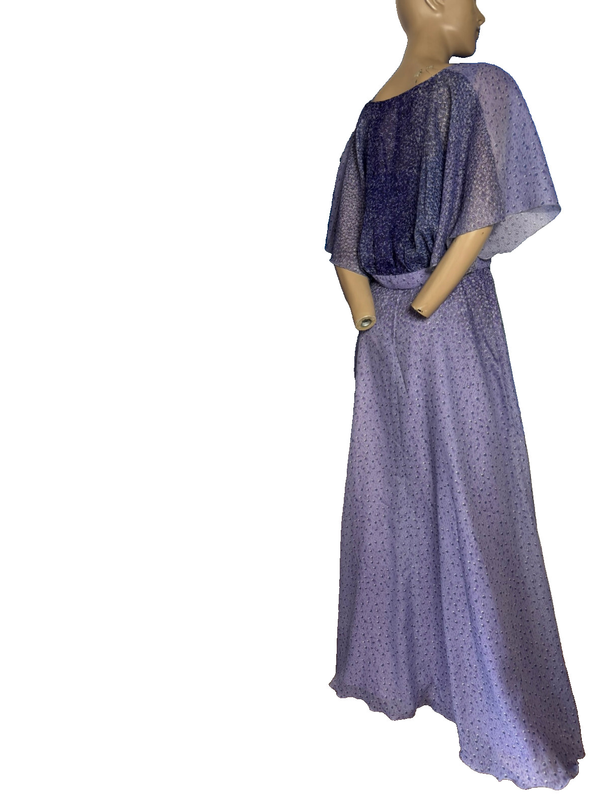 Vintage 70s Maxi Dress Kleemeier Hof Purple Evening Gown w/ Bolero Boho Gala 38 40