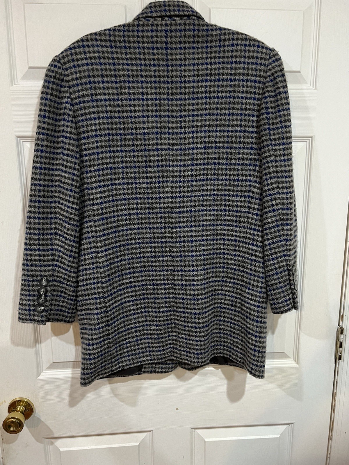VTG Linda Allard Ellen Tracy Sz 8 Wool /Cashmere Houndstooth 2 Button Jacket EUC
