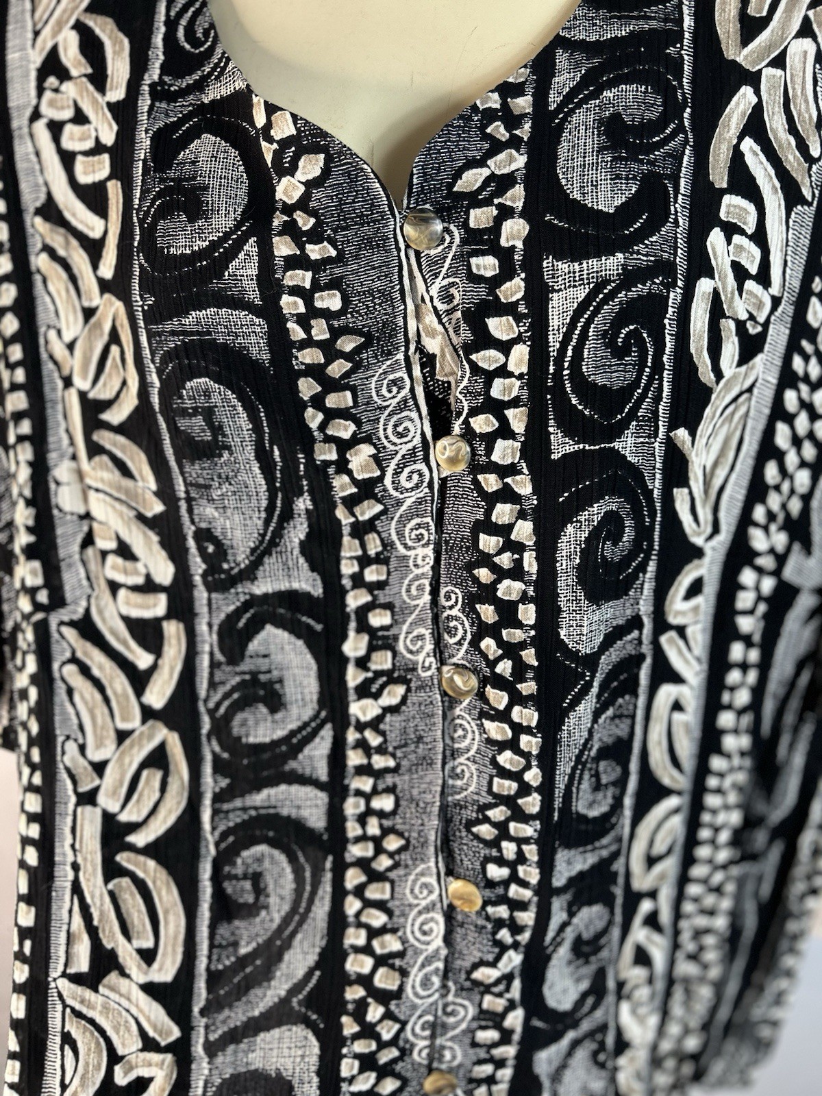 Vintage Tracy Richards Paisley & Stripe Button Blouse Size 22WP