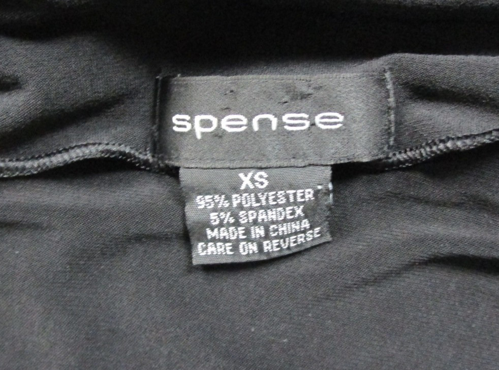 Vintage Y2K Spense Little Black Dress Low Cowl Back (XS) Slinky Mini Bodycon