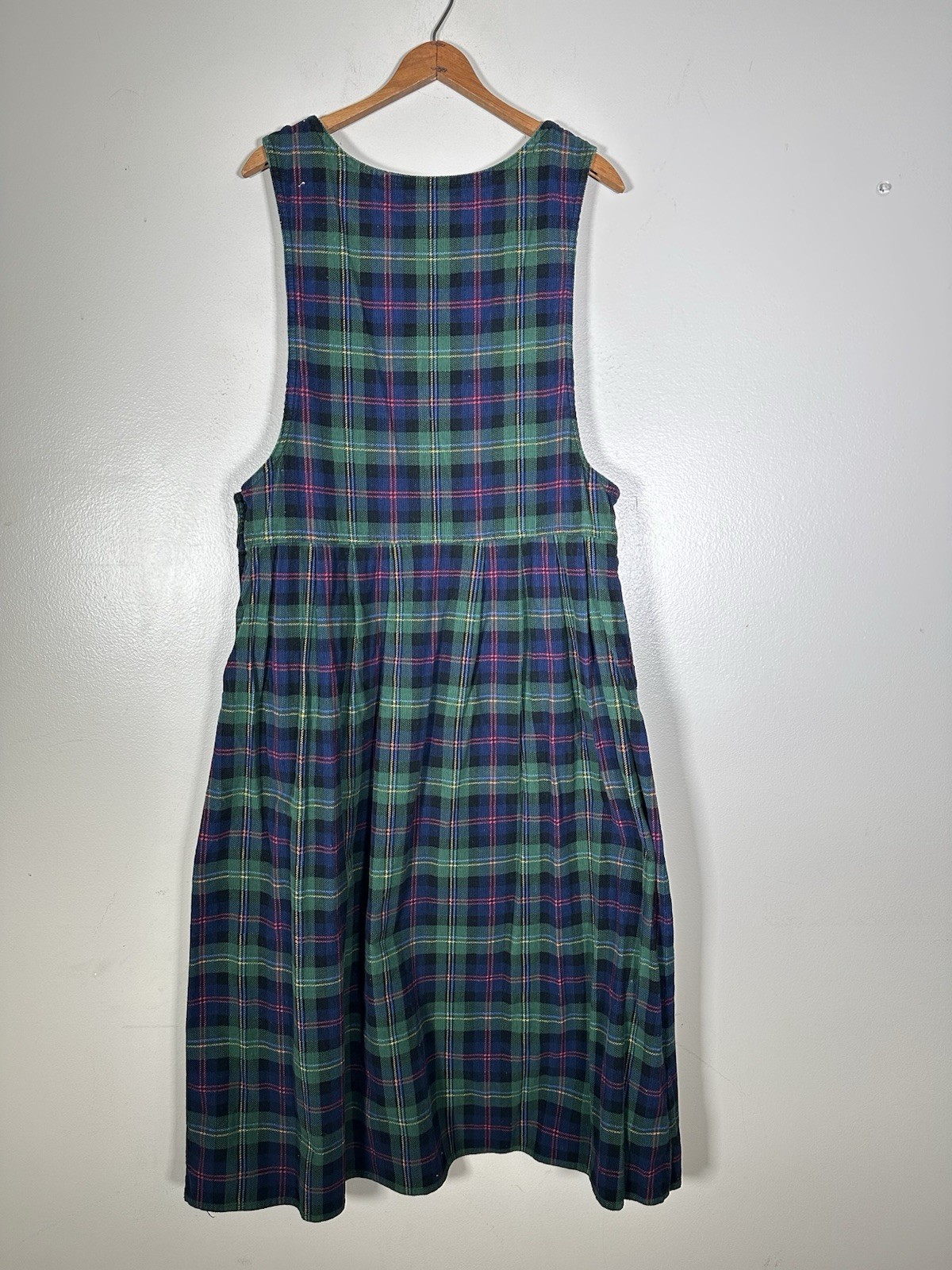 1980s FADS brand plaid corduroy jumper Tartan Plaid L Dress