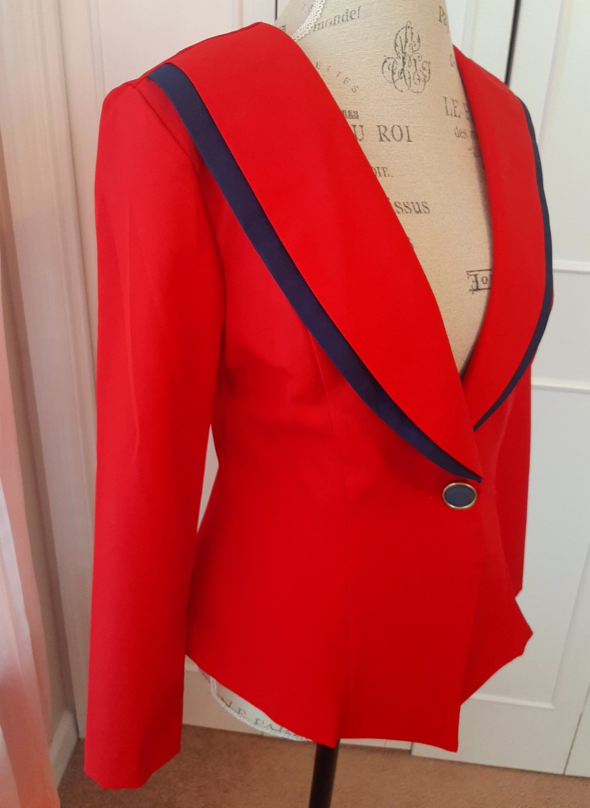 Vintage Red/Navy BergRay Frocks Blazer Jacket