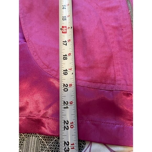 Vtg Newport News silk Linen Jacket Medium Pink Fuchsia light weight Flowy