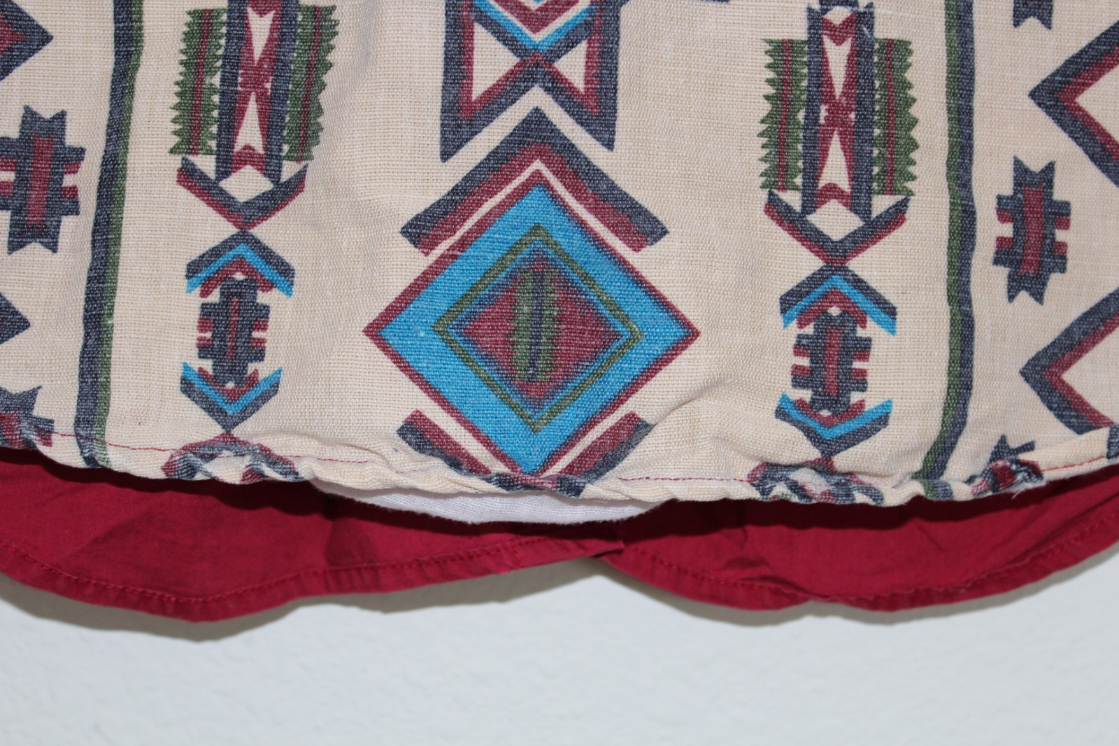 Vintage 90s Adobe Rose Western Southwestern Red Faux Vest Shirt Top Women L