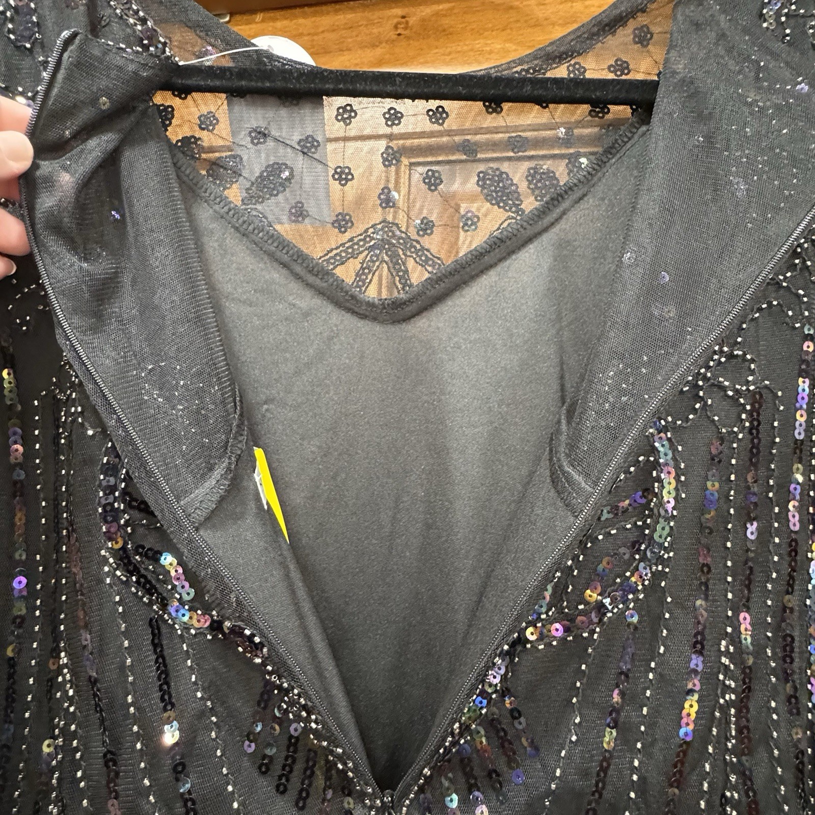 Flapper Dress 1920s Style Sequin Beaded Great Gatsby Party XXXL Black