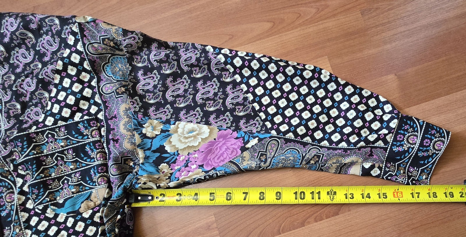Vintage 70s Lorac Original Lady Carol ILGWU USA Paisley Rayon Dress 14.5