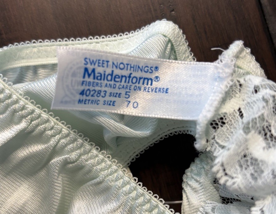 Maidenform Sweet Nothings Hi Leg Brief Size 5 Sea Foam Green Vtg Nylon Panty NEW