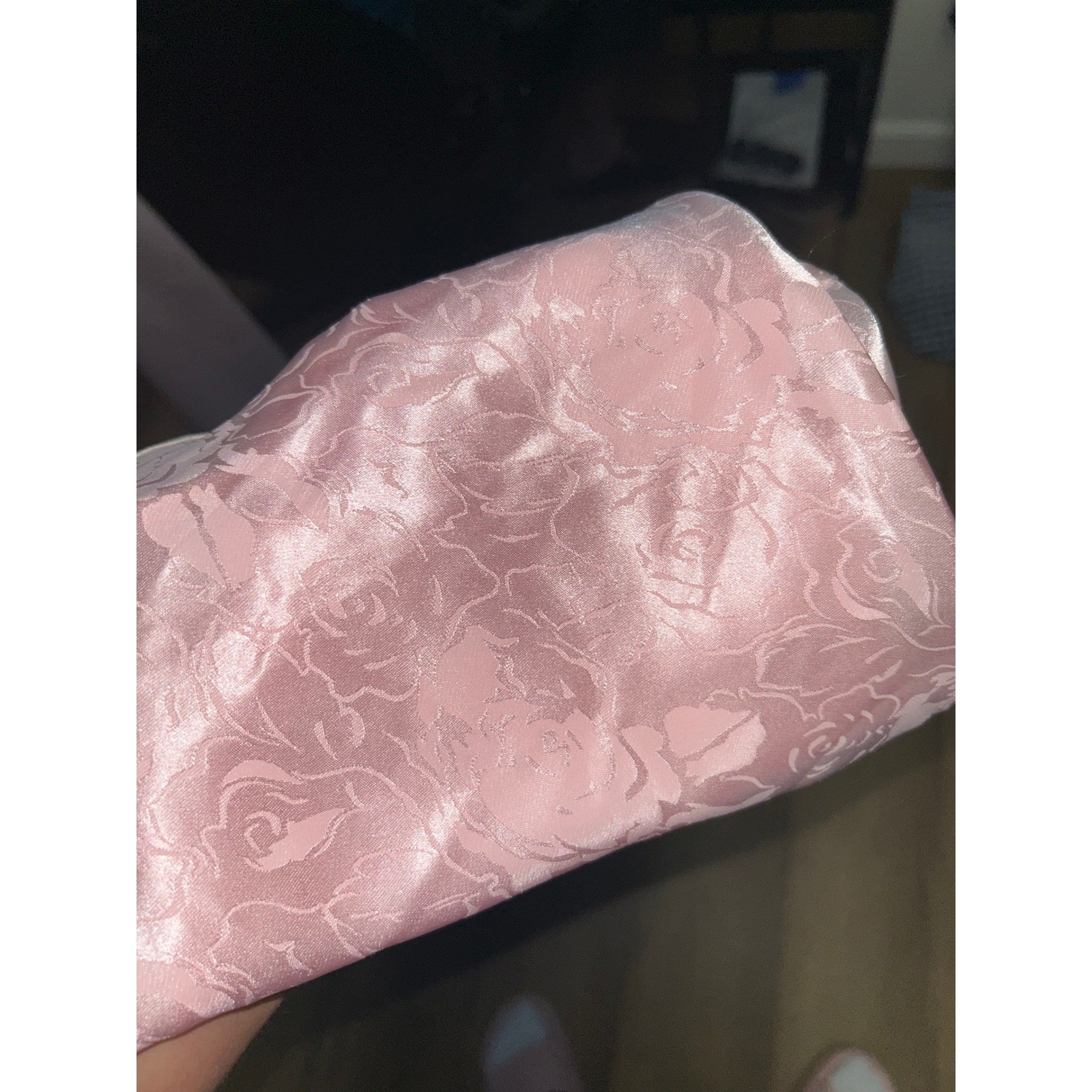 Vintage baby pink Floral Satin Lace Camisole Top Small Sexy