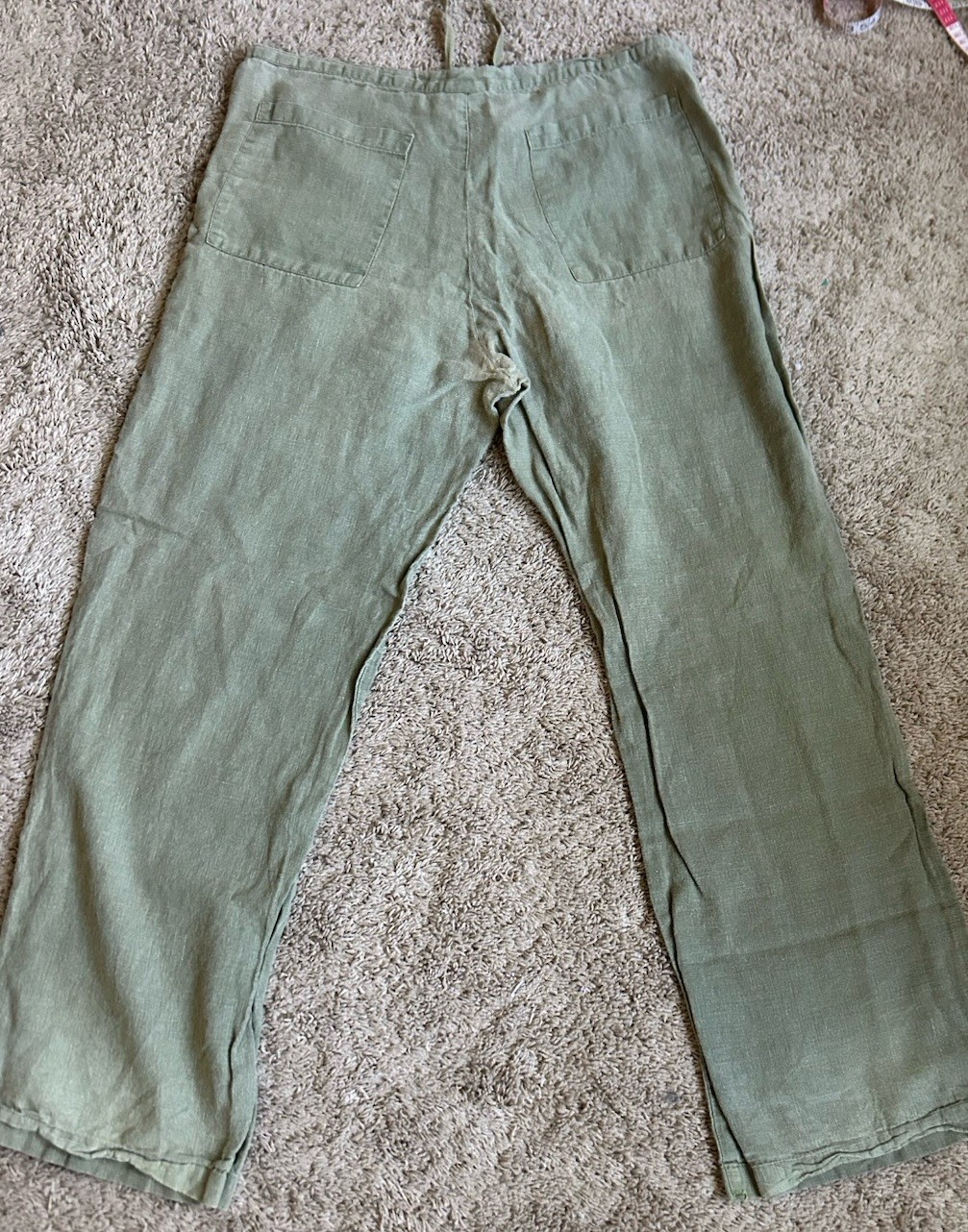 Vintage 100% Hemp Pants XL Sweetgrass Fibers Hippie Boho Dead Flare Soft Natural
