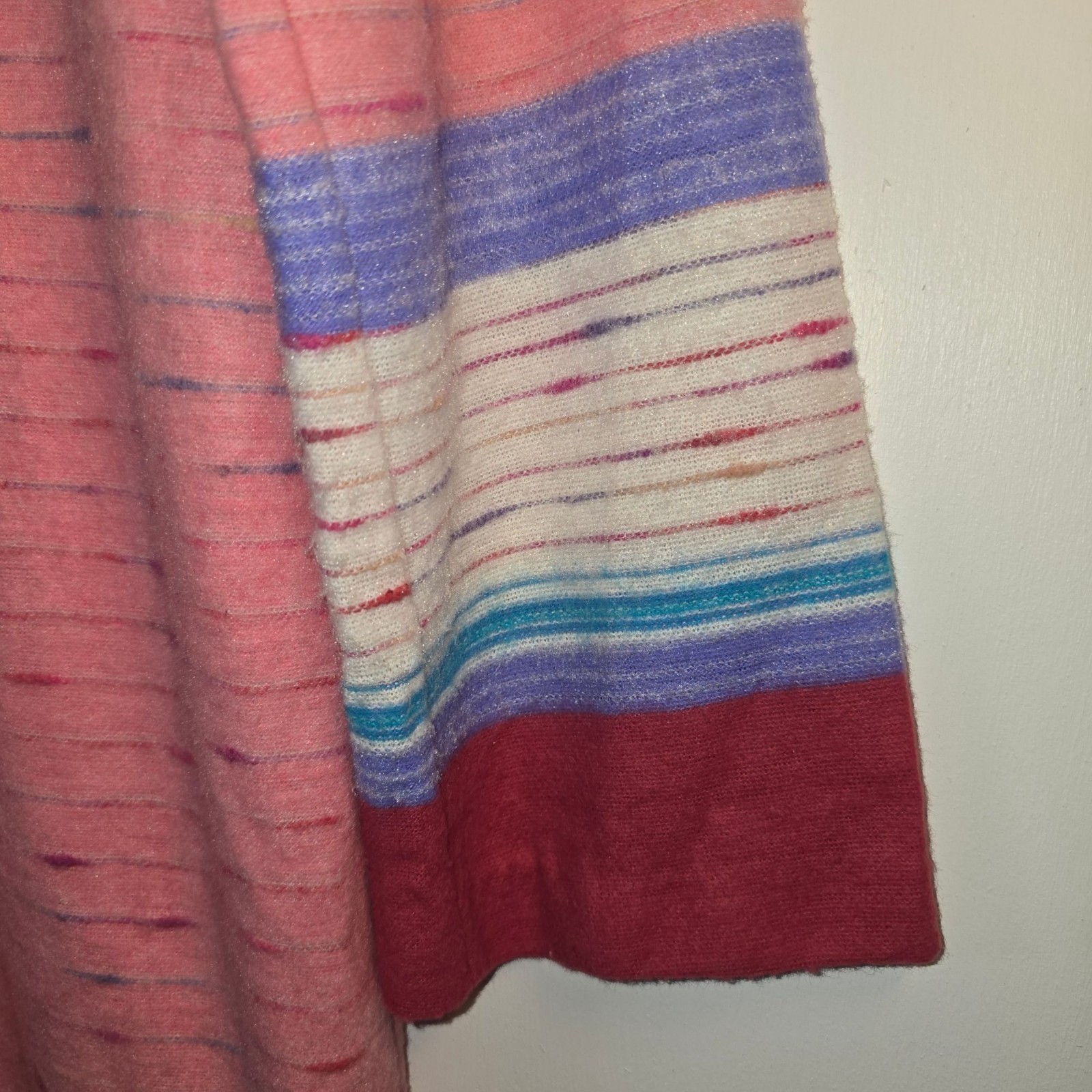 Vintage 1970’s Joseph Magnin The Farr West Fuzzy RARE Striped House Coat, Sz L