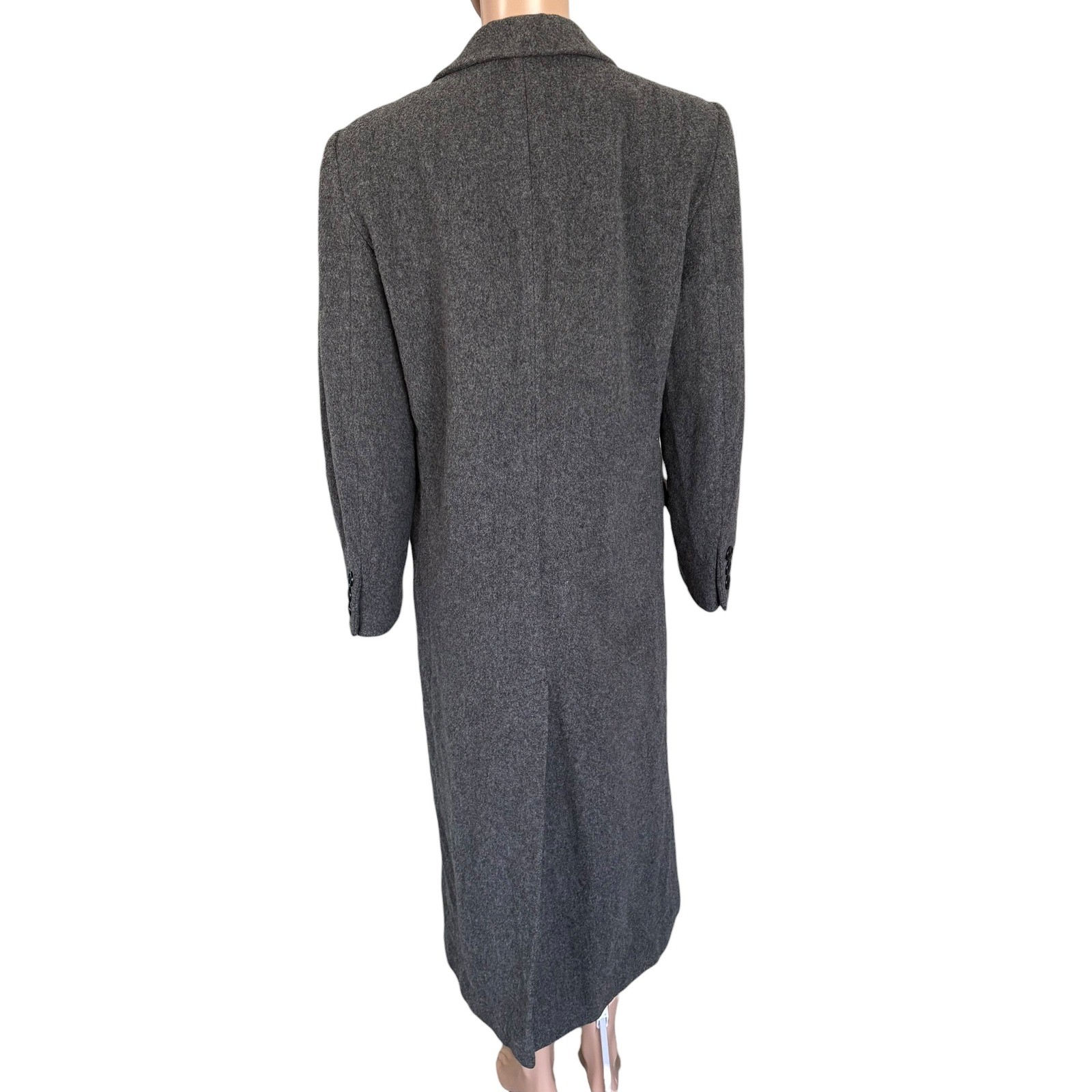 VTG J. Percy Marvin Richards Gray Lambswool Long Car Coat Classic S Quite Luxury