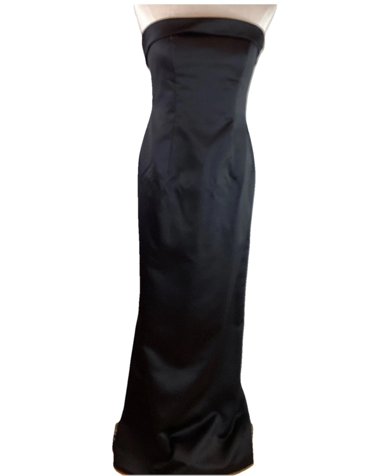 Vtg House of Bianchi Black Gown Strapless Long Prom Party Formal Dress S/M USA