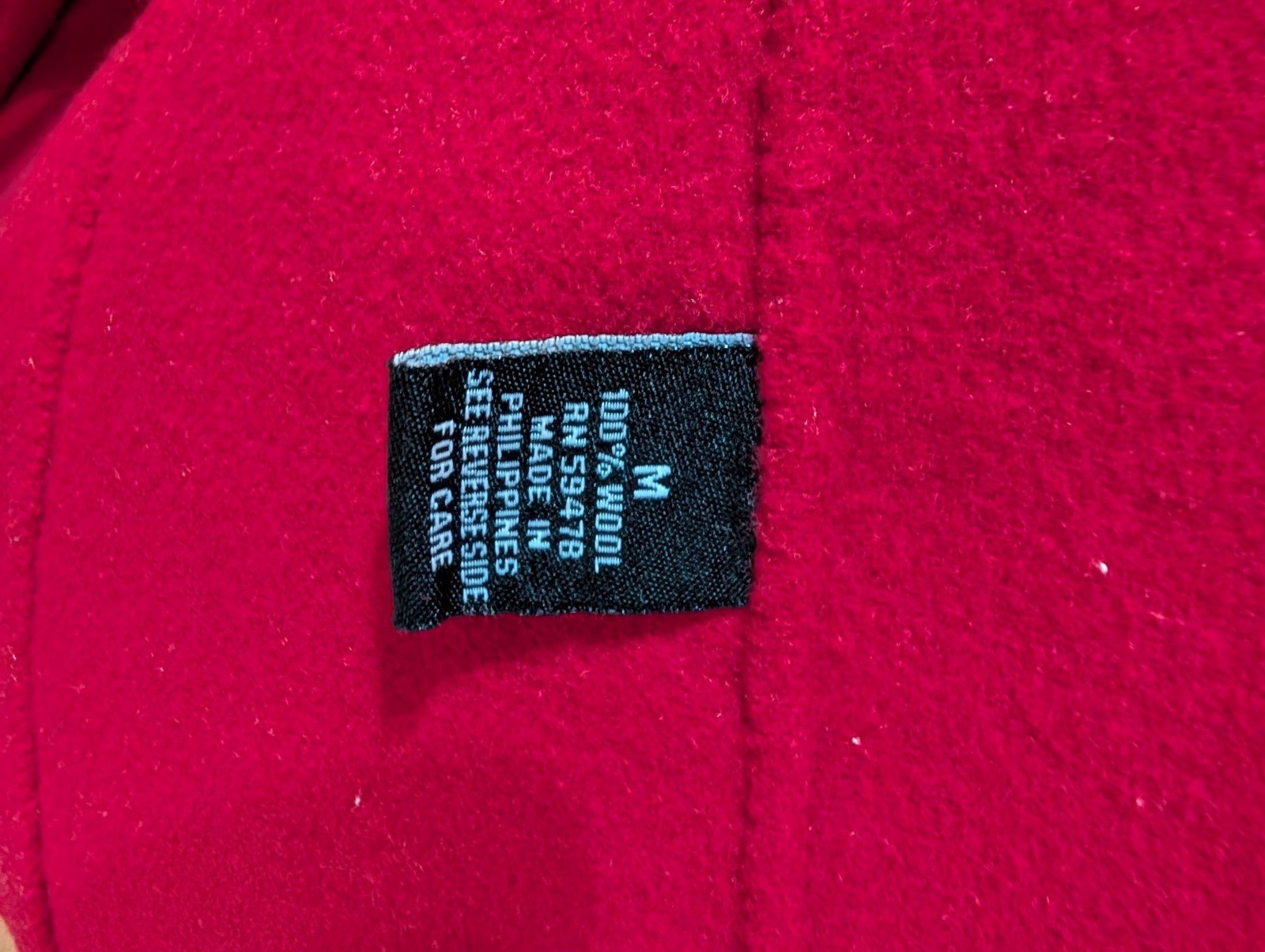 Vintage Red 100% Boiled Wool Coat- Medium, Carole Little, Button Front, Collared