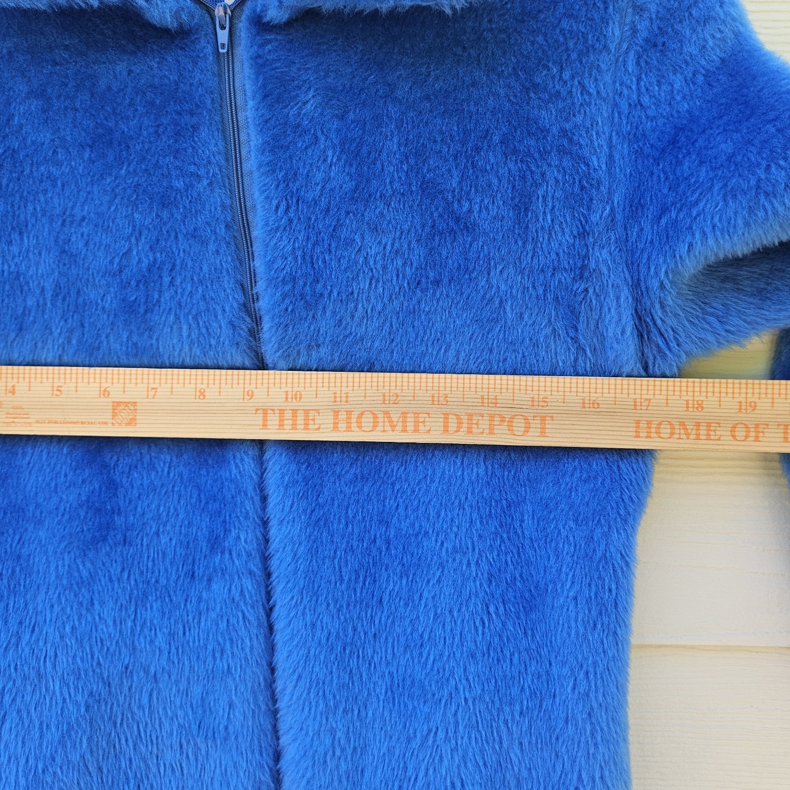 Vtg 1970s Sears At HomeWear 1/2 Zip Robe Womens XSP 4/6 Fuzzy Plush Blue Glam