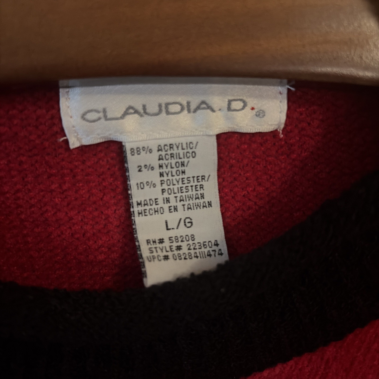 Vintage Claudia D Red Fair Isle Roll Neck Nordic Knit 90s Ski Pullover Large