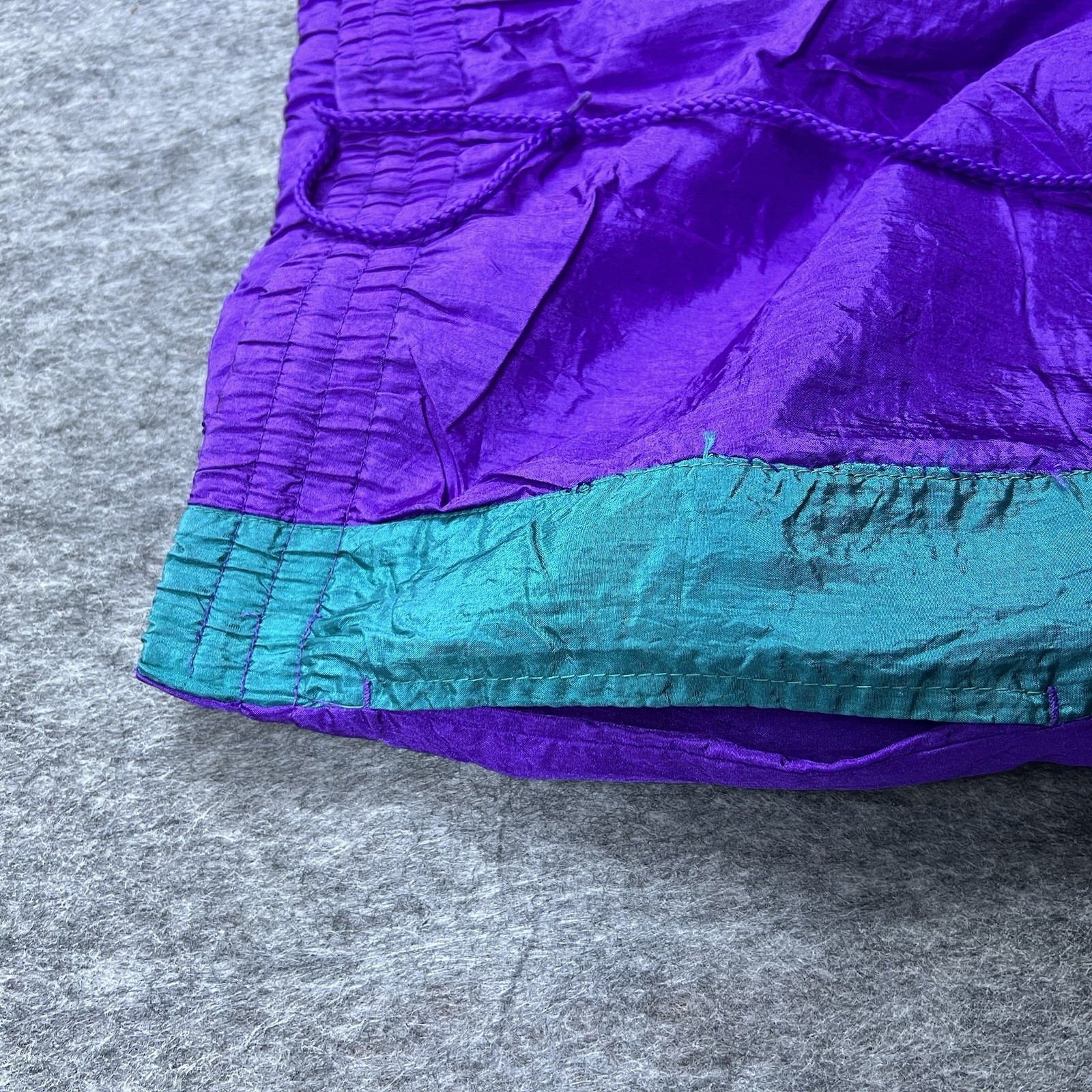 Vtg Metro Wear Women’s Windbreaker Track Pants Purple Teal Pink Lined 80s Size M