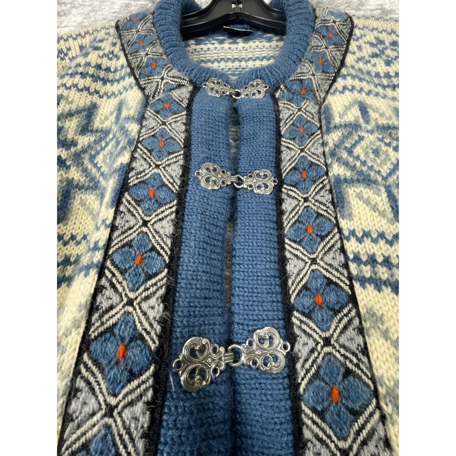 Vtg Dale of Norway Women XL Cardigan 90 Nordic Fair Isle Ornate Wool Grandmacore