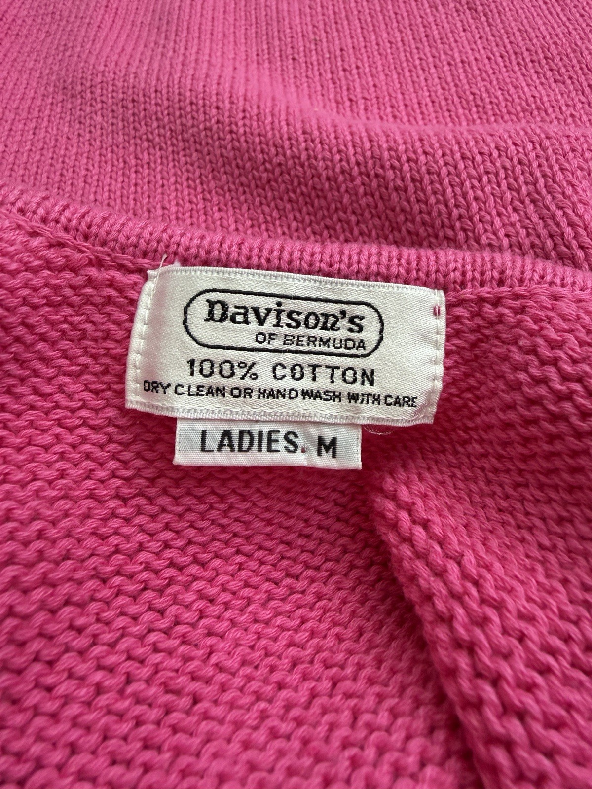 Vintage 80s Davison’s of Bermuda 100% cotton pink sailboat sleeveless sweater