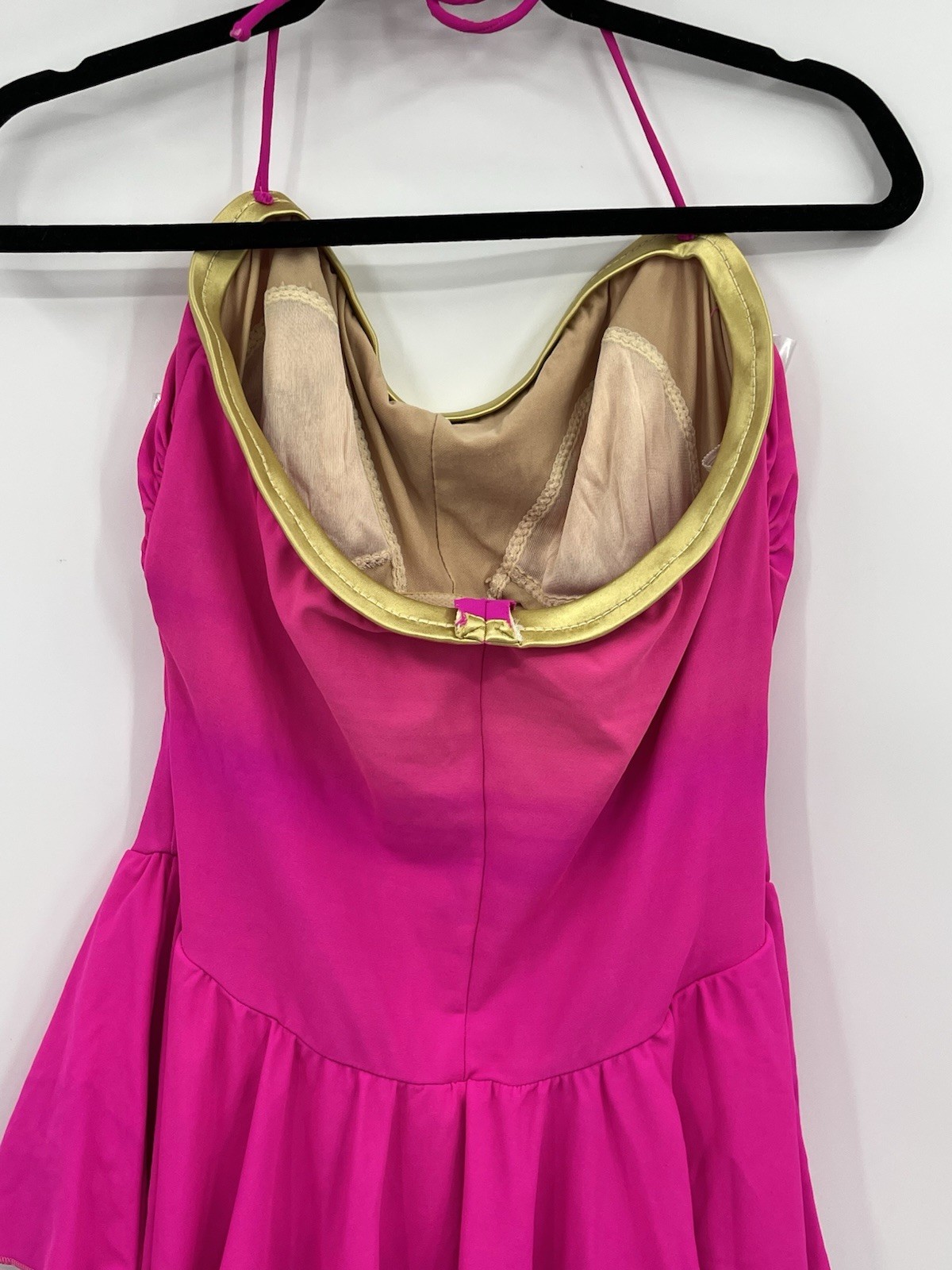 Vintage Rose Marie Reid Skirted Swimsuit Size 16 One Piece Hot Pink USA Made