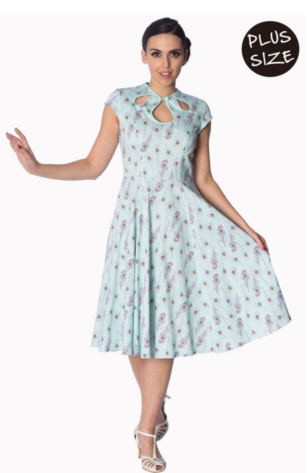 Peacock Feather 50’s Dress