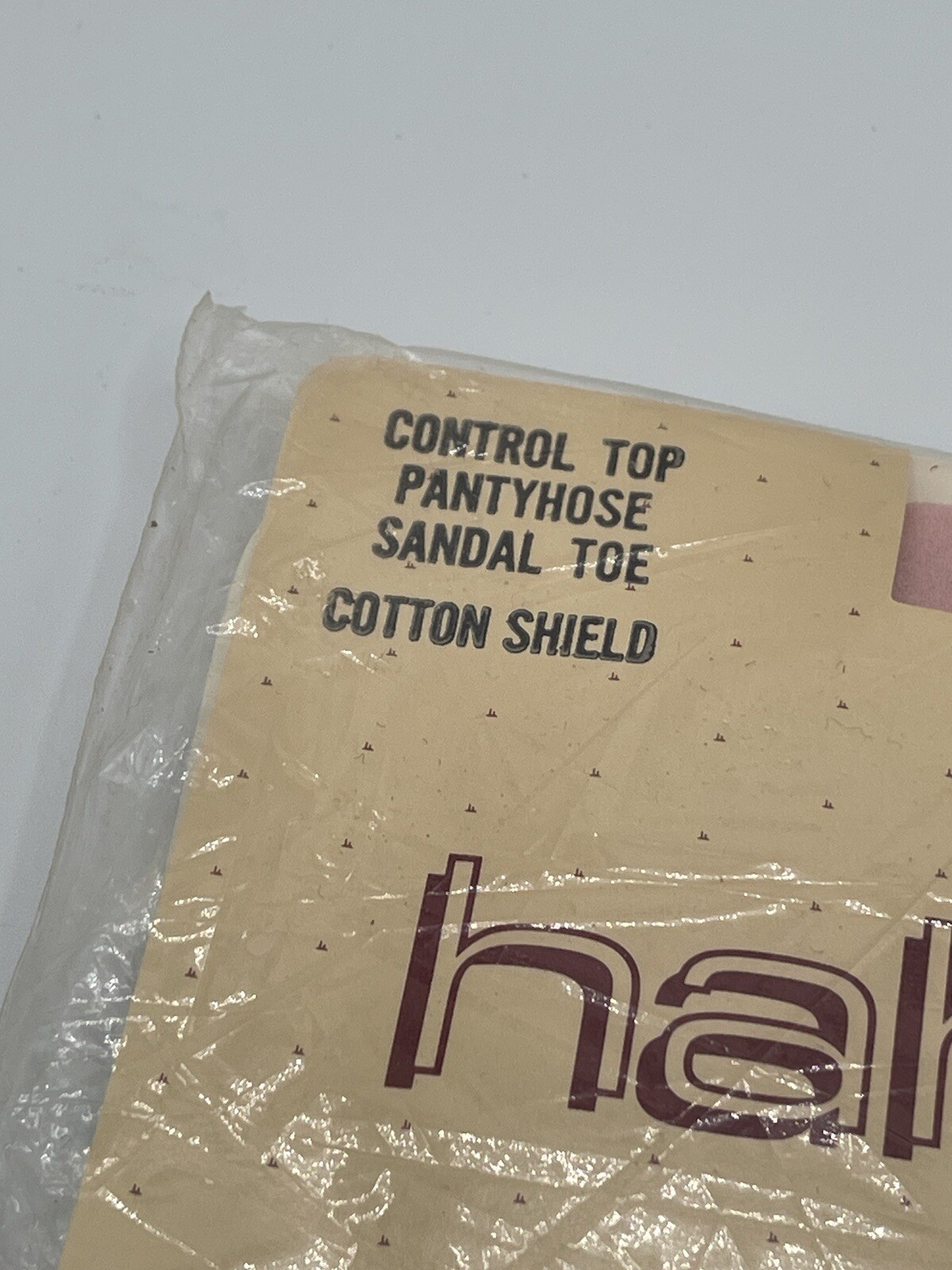 Vtg Hahne’s Pantyhose Control Top Sandal Toe Cotton Shield Sweet Pea Pink Size C