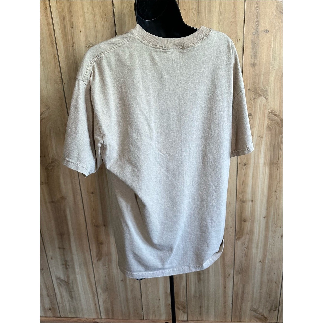 Vintage 90s Beige /Cream Tan Embroidered Leaf Graphic Tee