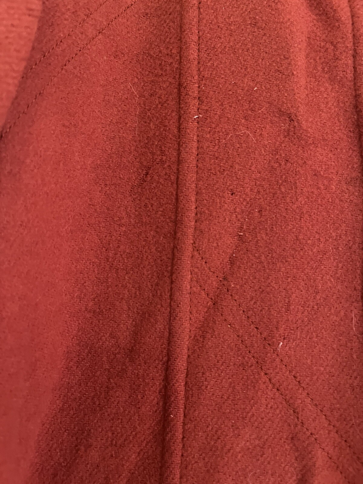 Vintage Wool J. Tiktiner Made In France Button Front Leather Collar Coat L