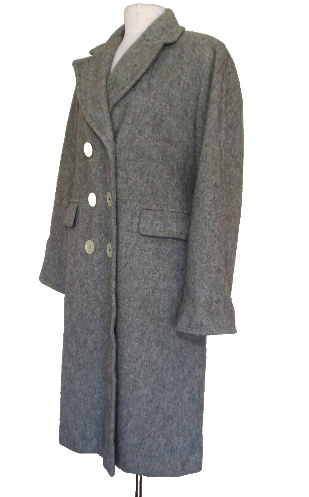 Vintage Chippewa Woolen Mills Coat Large Women Gray Wool Double Breasted
