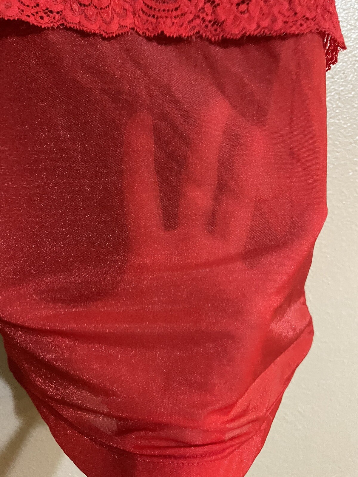 Jennifer Kelly JKS173 Red Lace Sheer L Cami Camisole Tank
