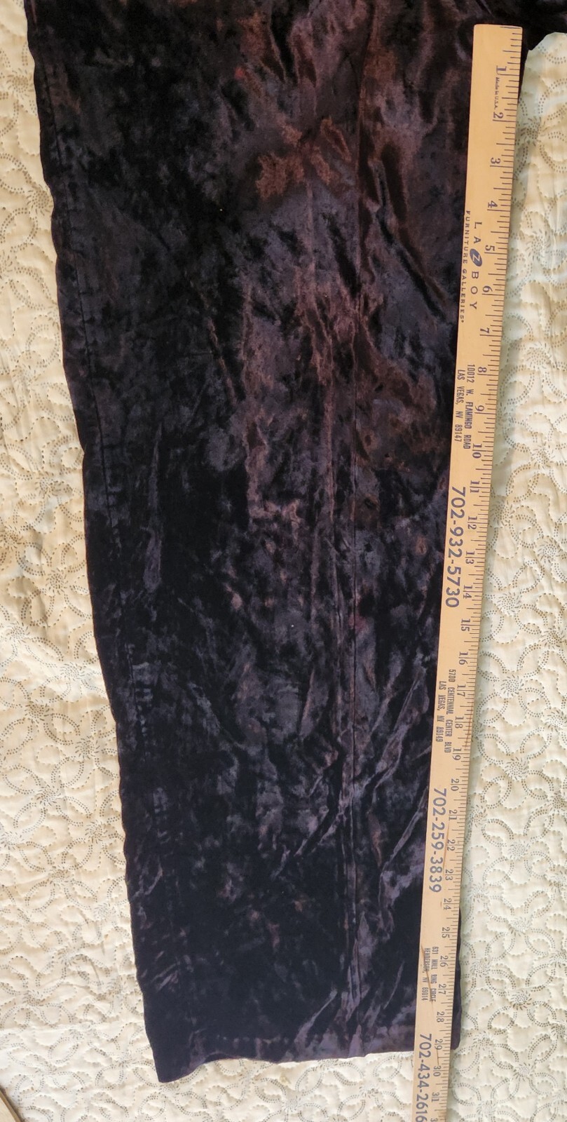 Born in America Black Velour Vintage Womens High Waist Wide Leg SZ 7/8 USA Made